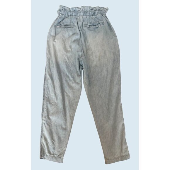 FREE PEOPLE Margate Pleated Paper Bag Trouser Pant Jean Size XS - Picture 4 of 7